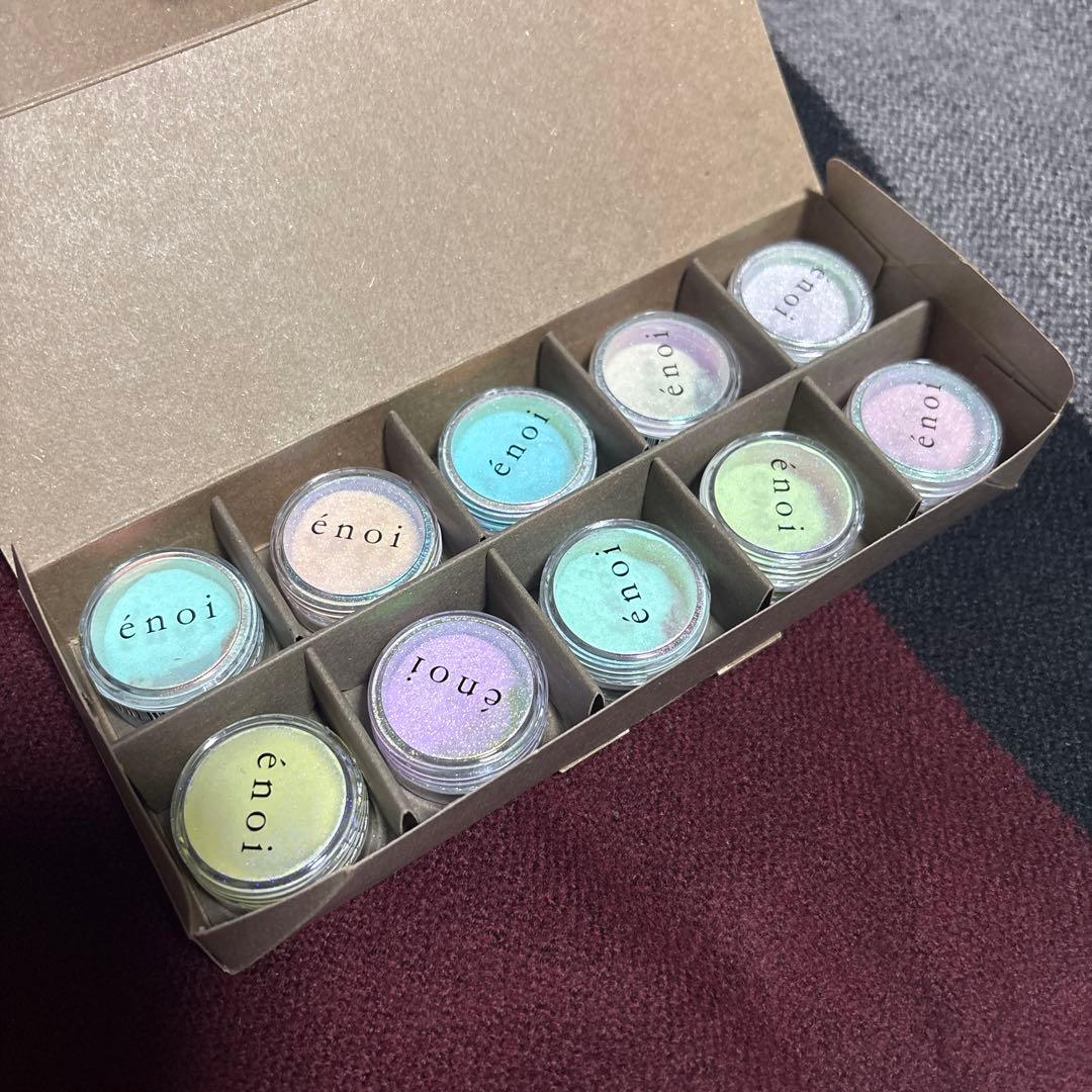 【新品未使用】enoi Water powder 10色セット エノイ うるパ énoi Water Powder - 10 Colour Types | Uruuru Powder for Nail Art