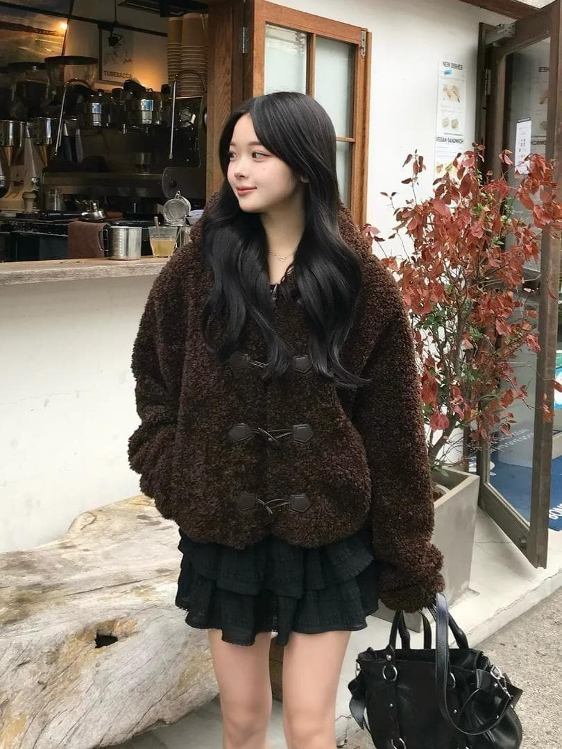 emmy同型 プードルファータッチボタンコート emmy プードルファータッチボタンコート - メルカリ