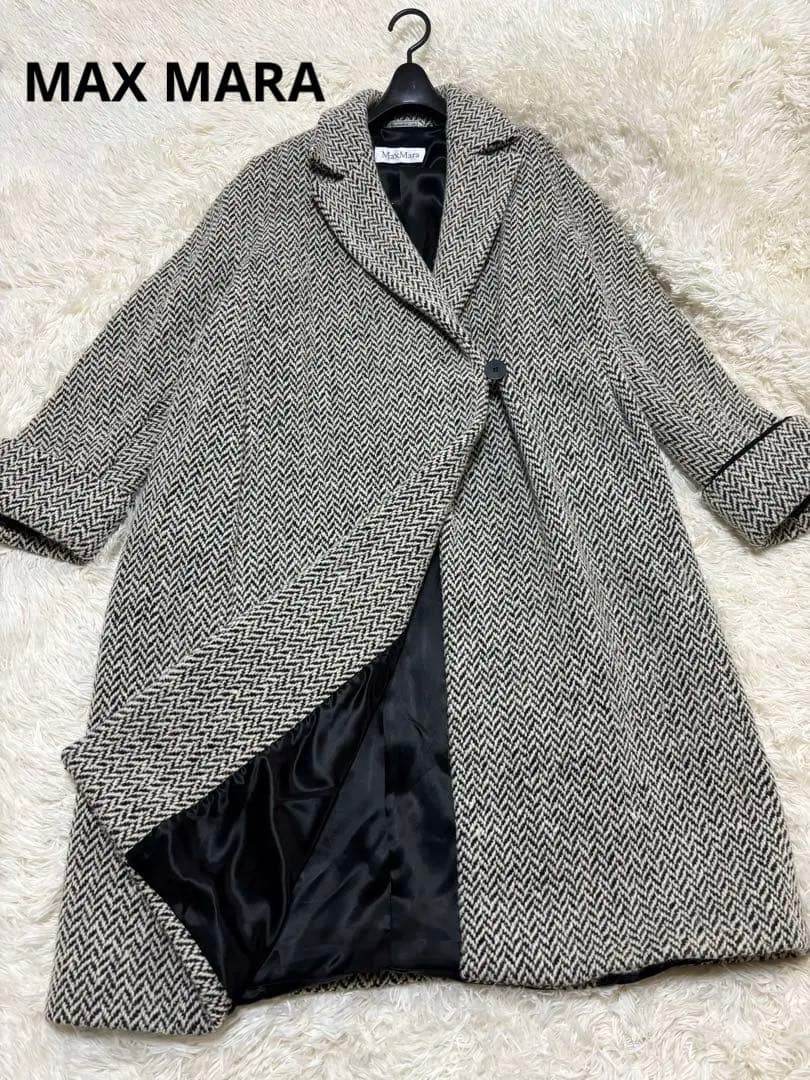 マックスマーラ ヘリンボーン ロングコート - メルカリ