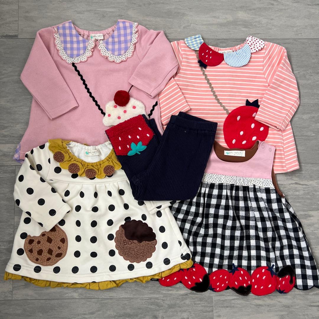 ベイビーチアー いちご ビスケット 長袖 80cm まとめ売り いちごジャカードコート(80cm ECRU(キナリ)): ベビー - ナルミヤ