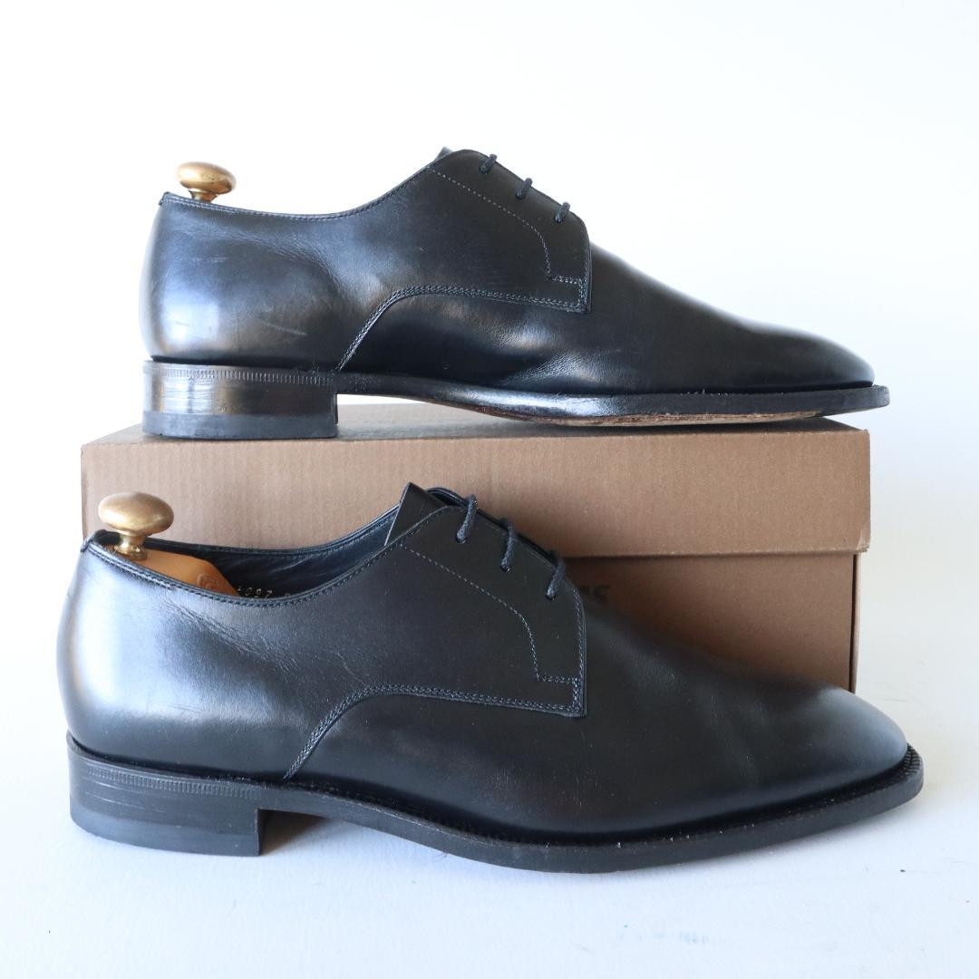 美品　バーバリー　大塚製靴　外羽根プレーントゥ　黒　25.5cm EEE