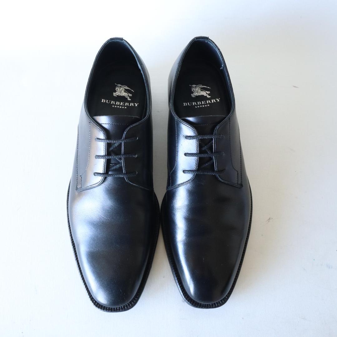 美品　バーバリー　大塚製靴　外羽根プレーントゥ　黒　25.5cm EEE