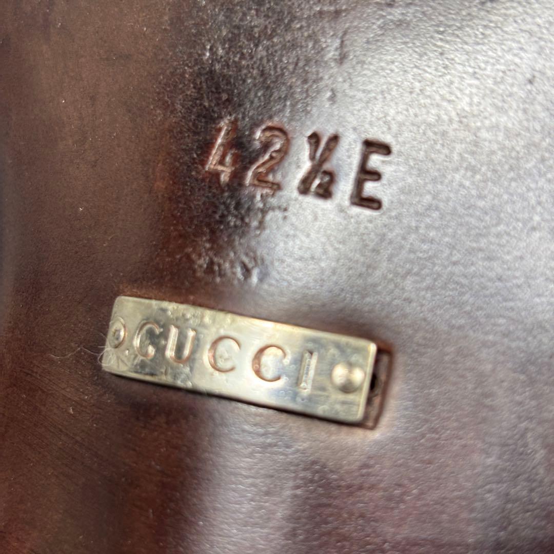 【美品】27.5cm グッチ ホースビット ローファ― 茶色 レザー ビジネス