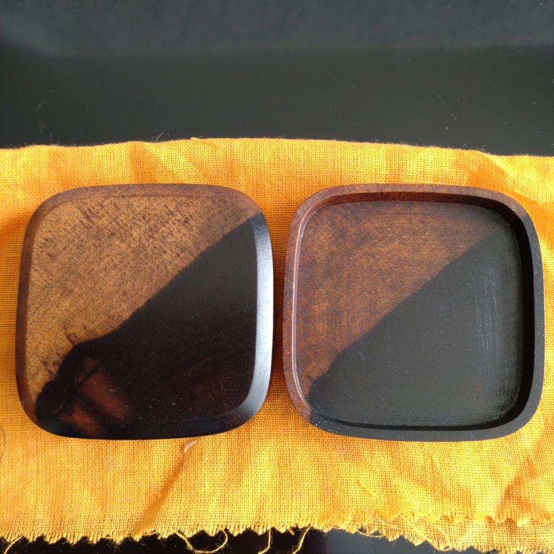 香合 黒柿四方 翡翠蒔絵 峰春造 共箱 無傷 - メルカリ