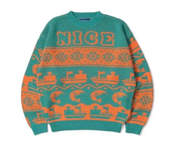 コムドットゆうた着用モデル】ケボズ☆総柄ニット希少Lサイズ 超入手