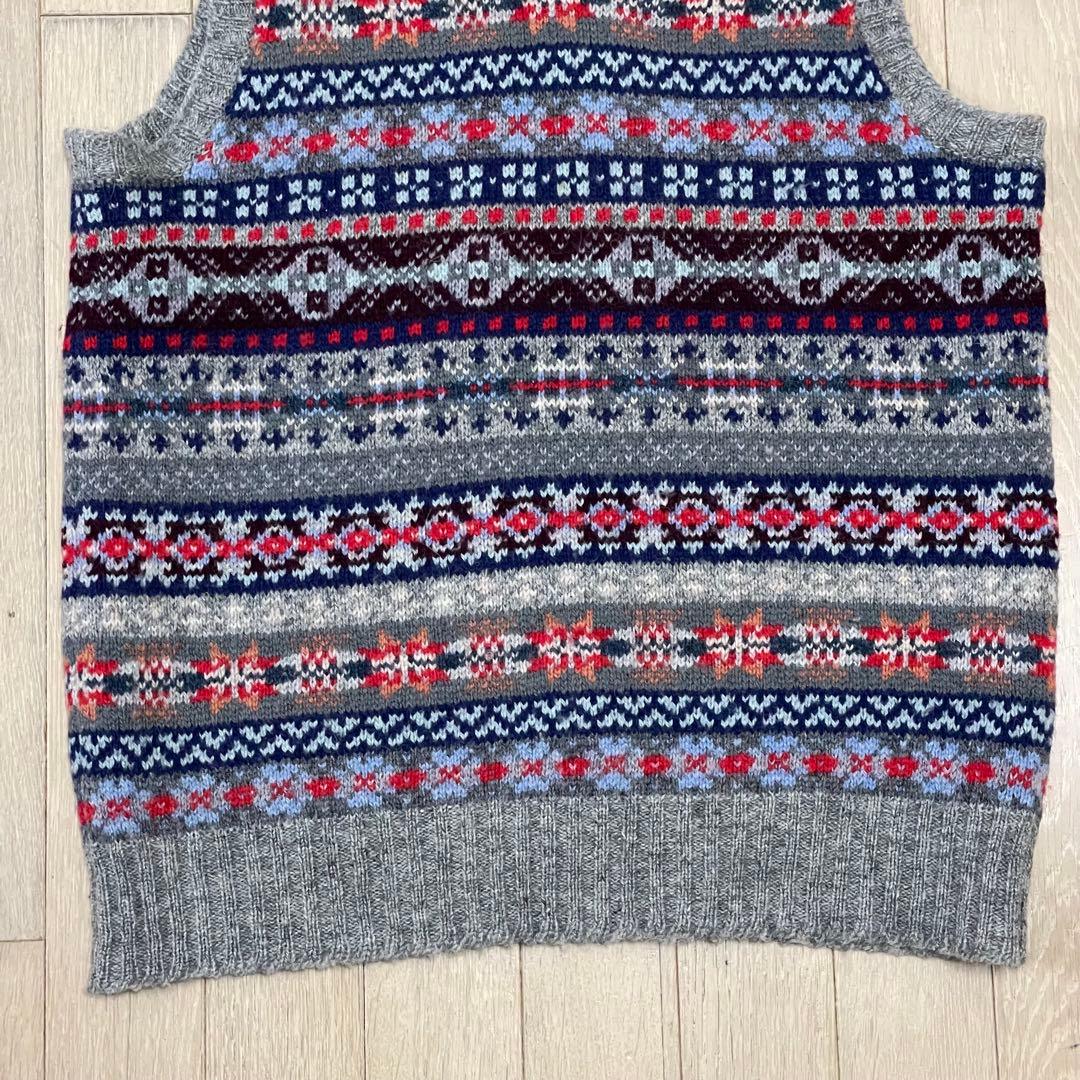 ジャミーソンズ シェトランドウール ニットベスト ショールカラー