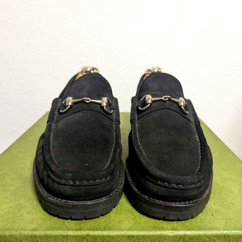 マカン様 専用 GUCCI ホースビットローファー スエード 黒 41 1/2