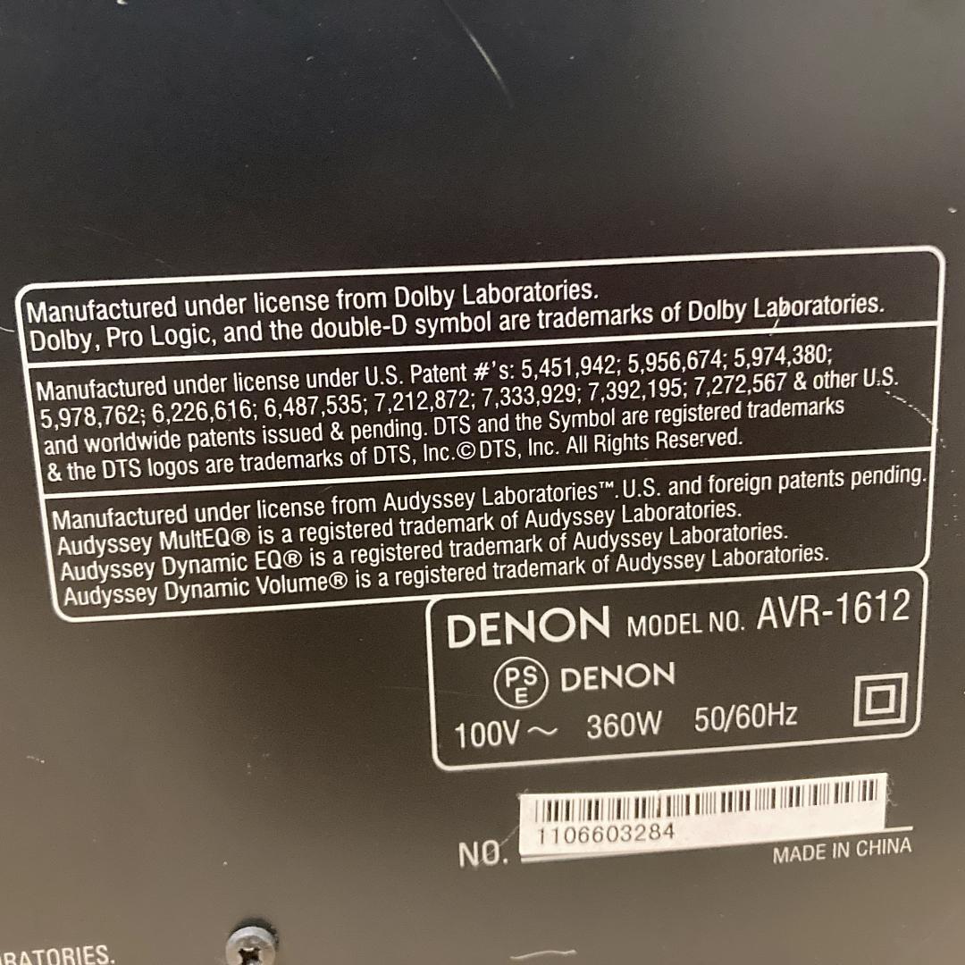 DENON 5.1ch AVアンプ AVR-1612 リモコン マイク付