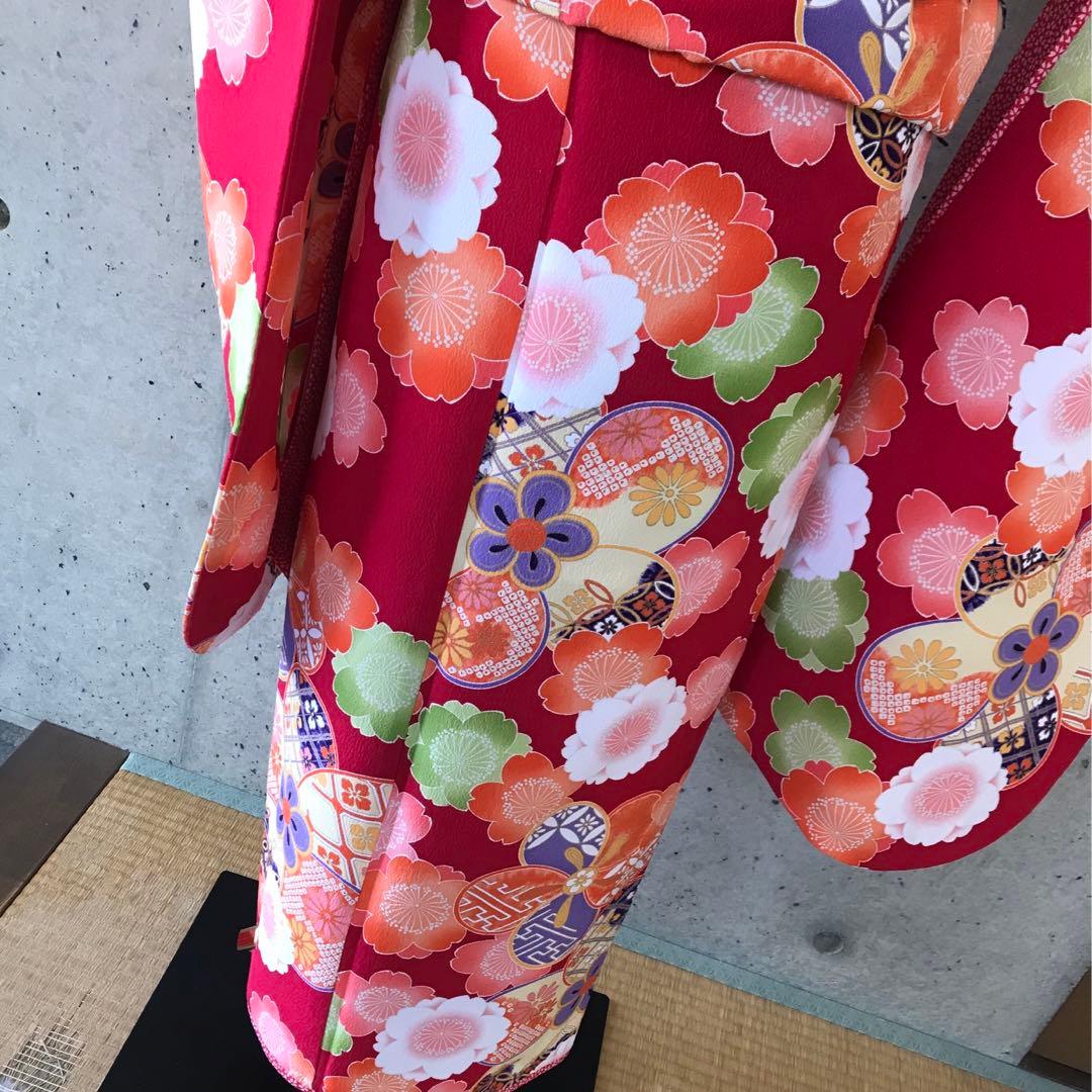 乙葉】化繊 二尺袖 振袖 花柄 子供向け - メルカリ