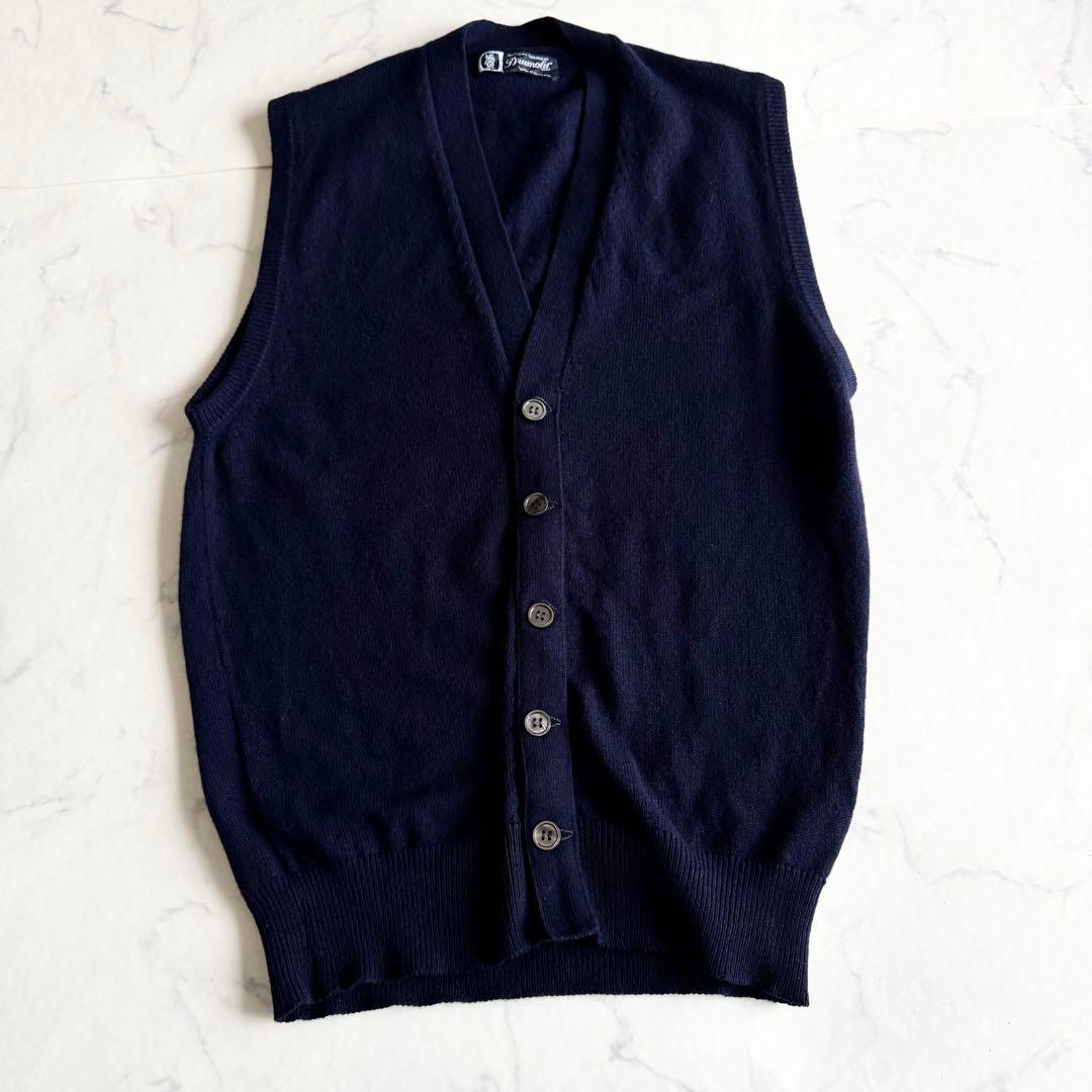 ドルモア カシミヤ100% ニットベスト スコットランド製 紺 Drumohr 3025004401216440_01_4189.jpeg
