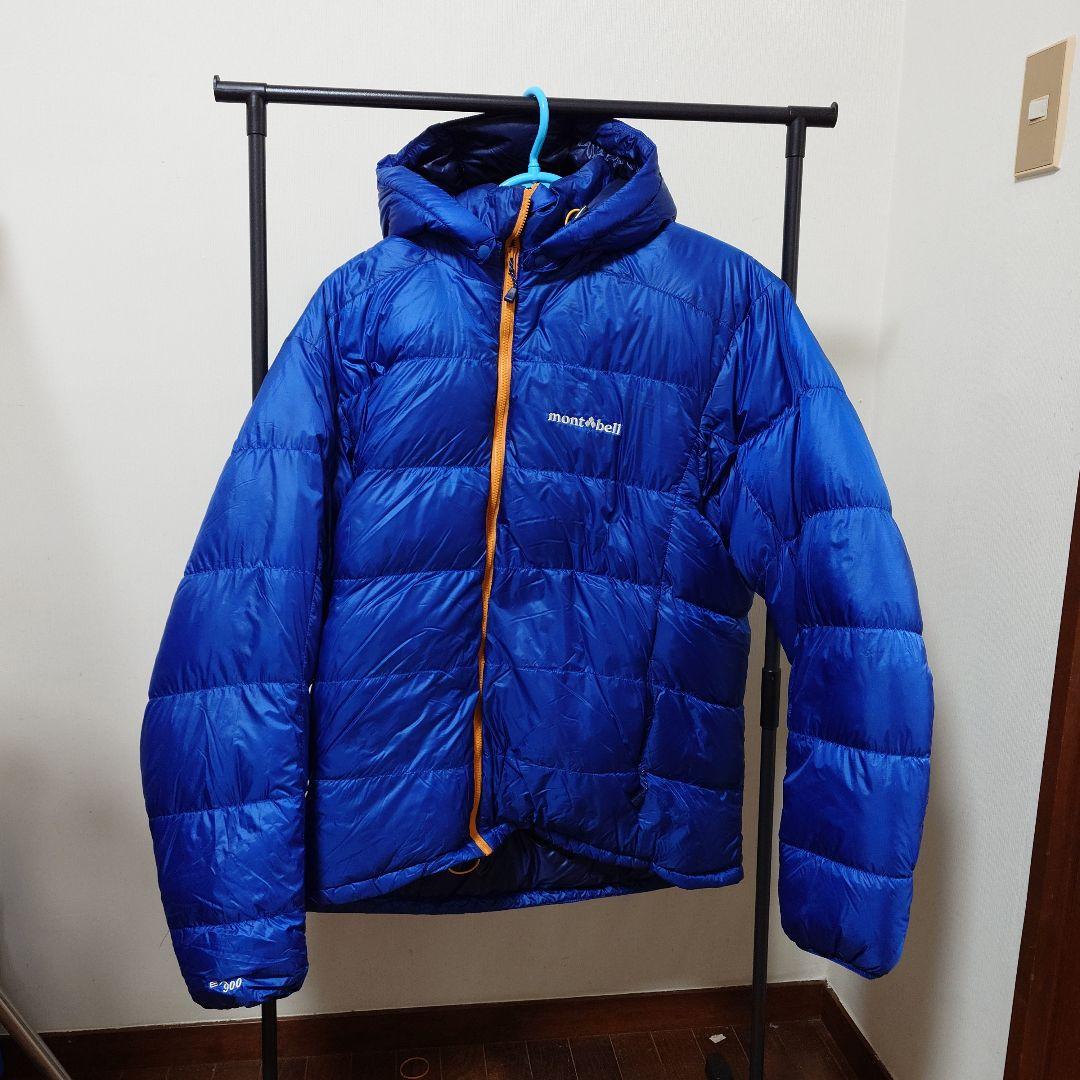 mont-bell フード付きダウンジャケット Lサイズ 青 - メルカリ