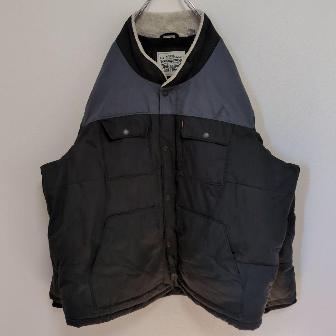 F48【US輸入】リーバイス ダウンジャケット【メンズ3XL】ブラック