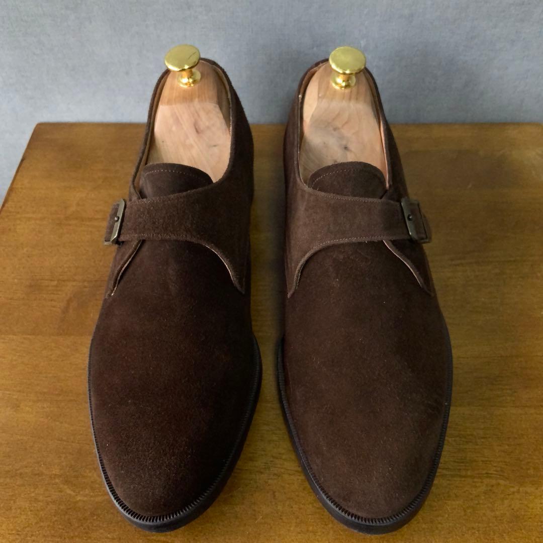 REGALリーガル ブラウンスエード シングルモンク シューズ 25.5cm