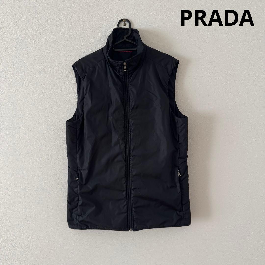【prada】nylon puff vest サイズS Colete Puffer Em Re-nylon Azul | PRADA