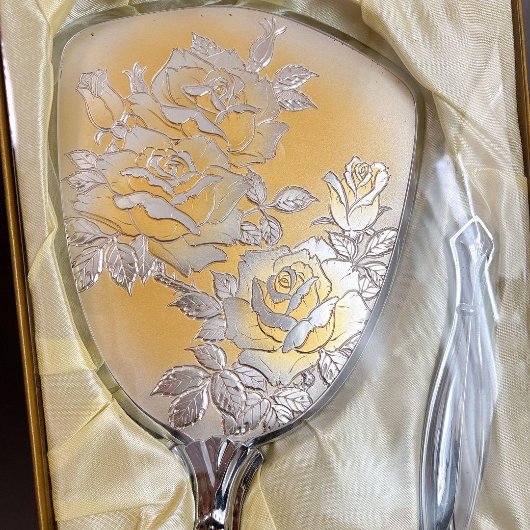 未使用 アンティーク 資生堂 ノベルティ 箱つき 昭和レトロ 手鏡