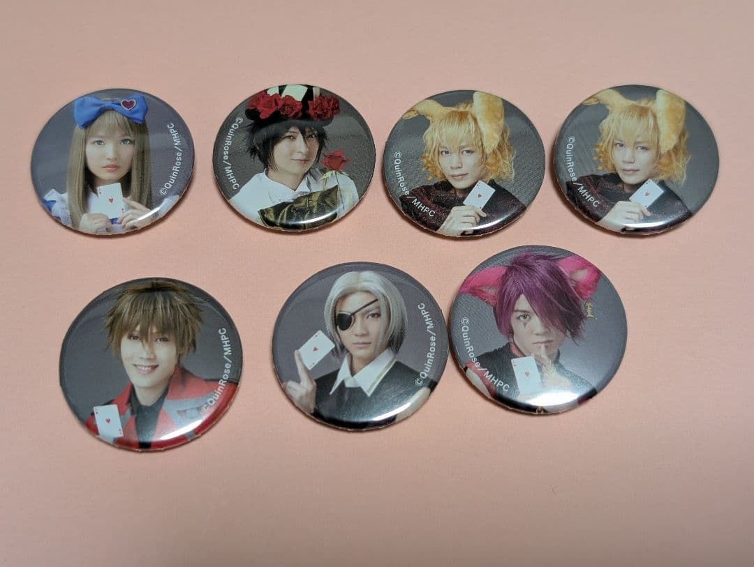 QuinRose ミュージカル ハートの国のアリス ミニ缶バッジ7個セット
