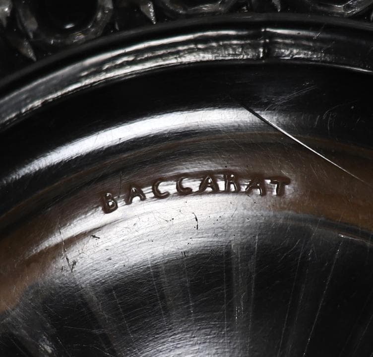 オールド・バカラ 1890年 最大級 25.8cm 2.5kg 銀巻特大鉢