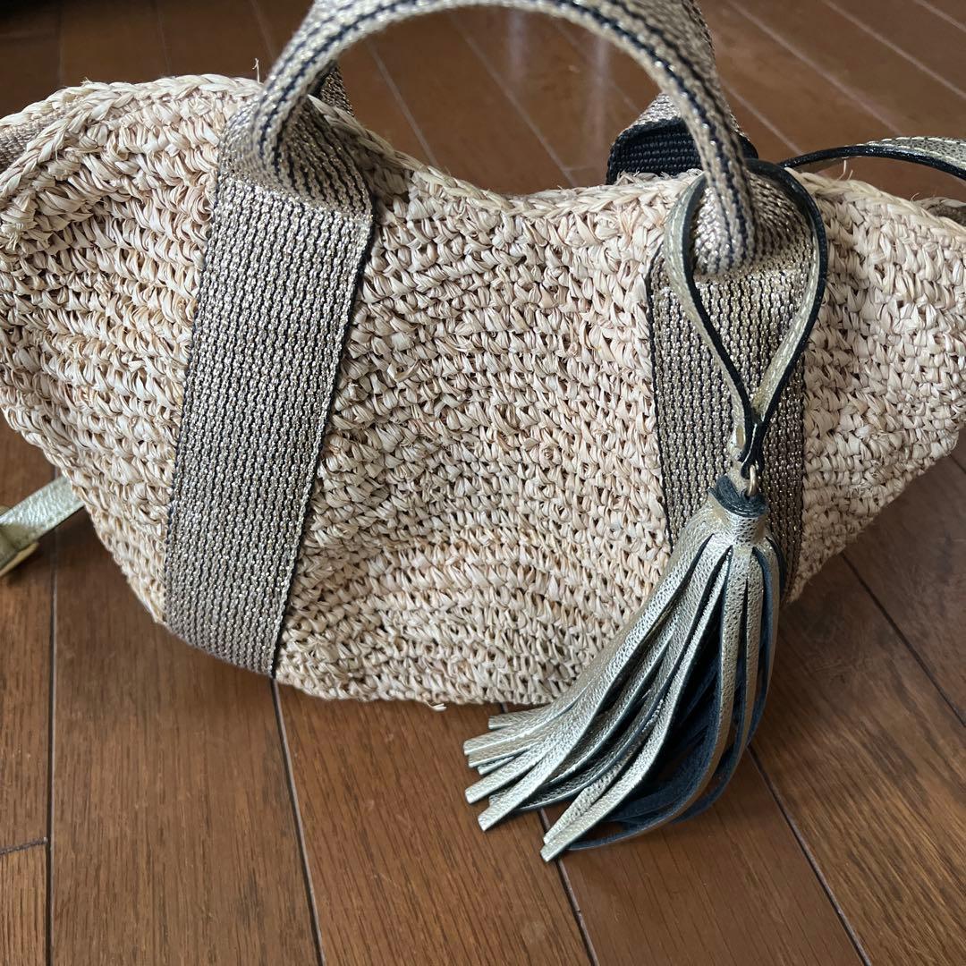 ヴィオラドーロ カゴバッグラフィア2wayタッセル付き美品の通販はau