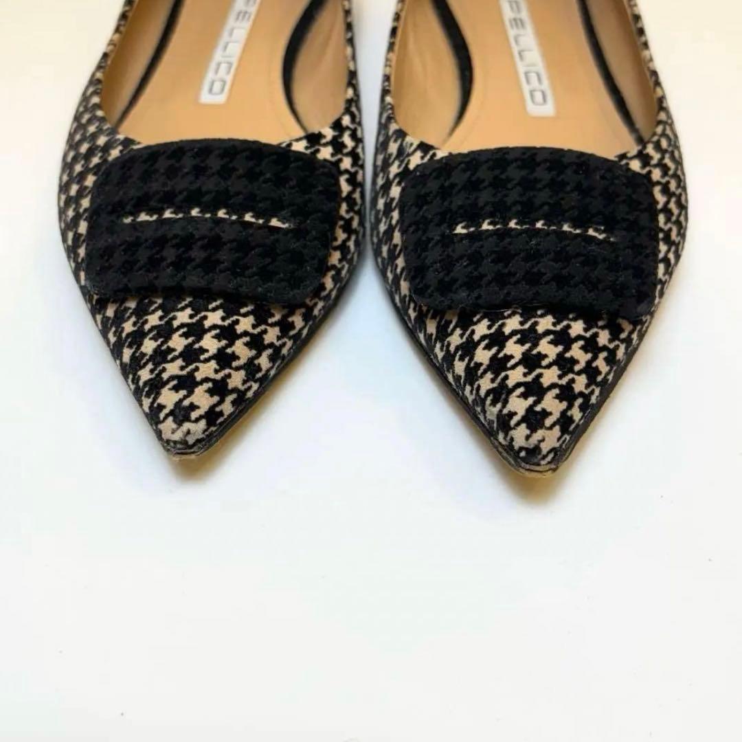 最終価格‼️(美品)ペリーコ 千鳥格子 フラットパンプス 23.5cm