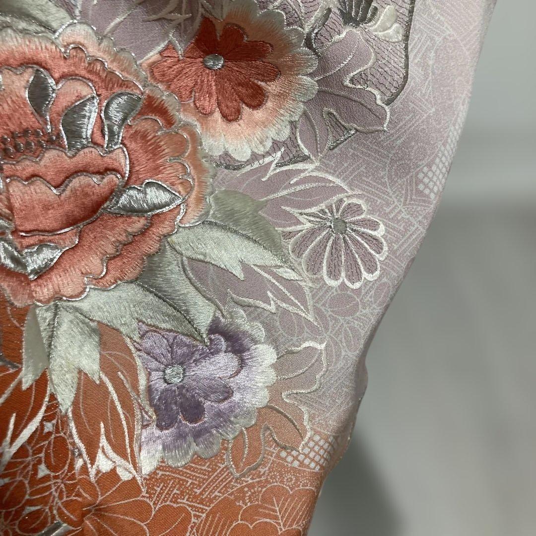 豪華刺繍正絹黒留袖袖フルセットお探しの方 西陣織袋帯 牡丹 駒刺繍 銀