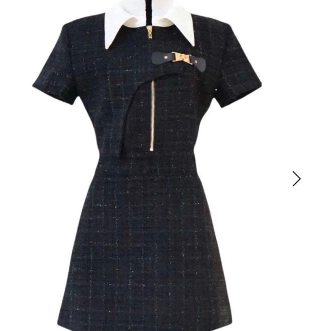 新品未使用 タグ付き Randy アシンメトリーツイードハーフスリーブ