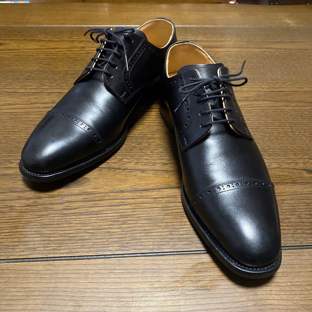 スコッチグレイン メダリオン パンチドキャップトゥ 25.5cm 黒 - メルカリ