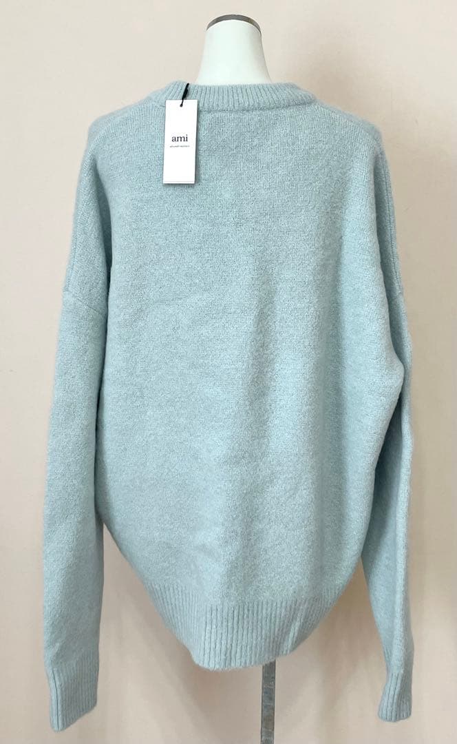 AMI PARIS アミパリス セーター ニット 水色 ハート アイスブルー L
