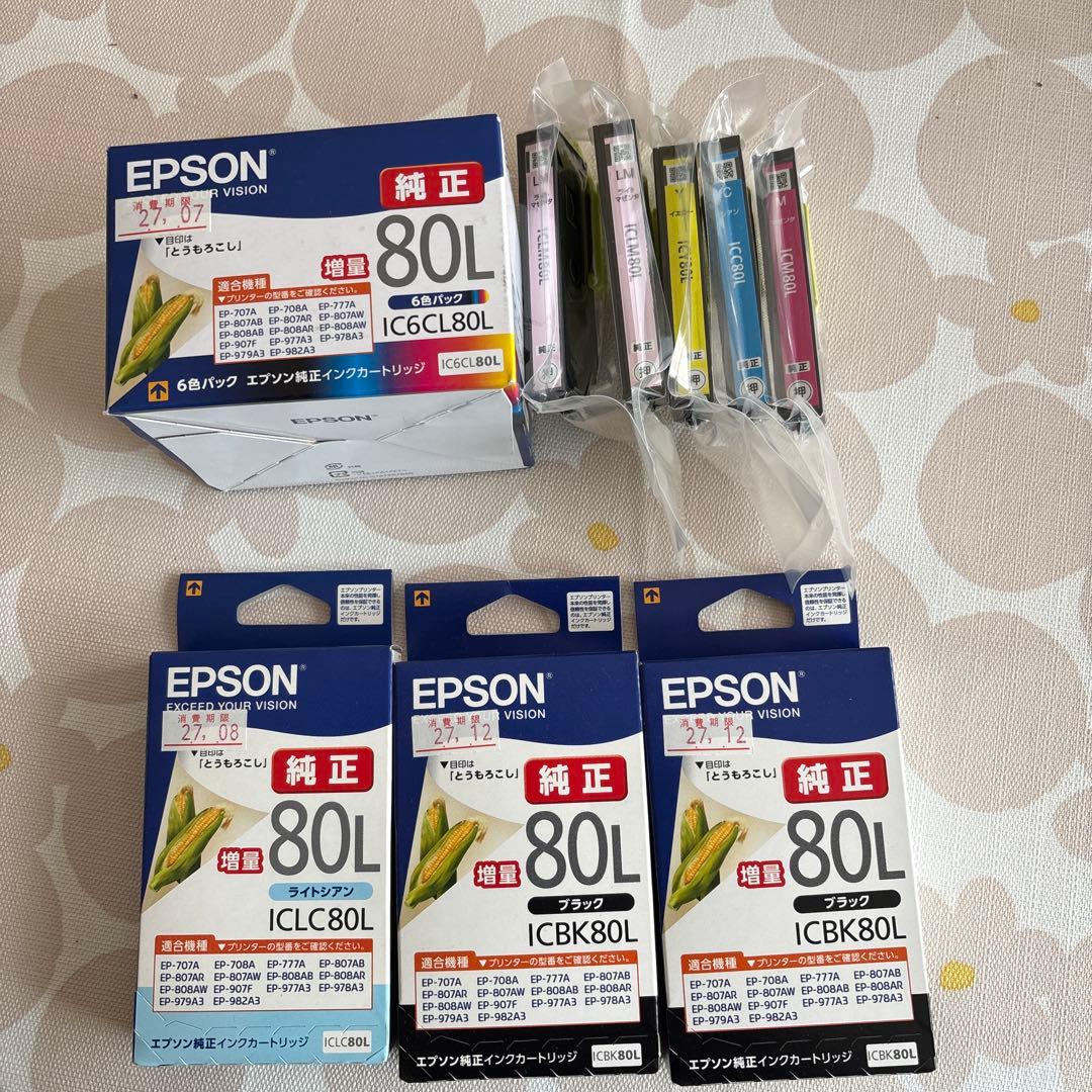 EPSON インクカートリッジ 80L 、6色パック1箱 その他単品8個 Amazon.co.jp: エプソン 純正 インクカートリッジ とうもろこし