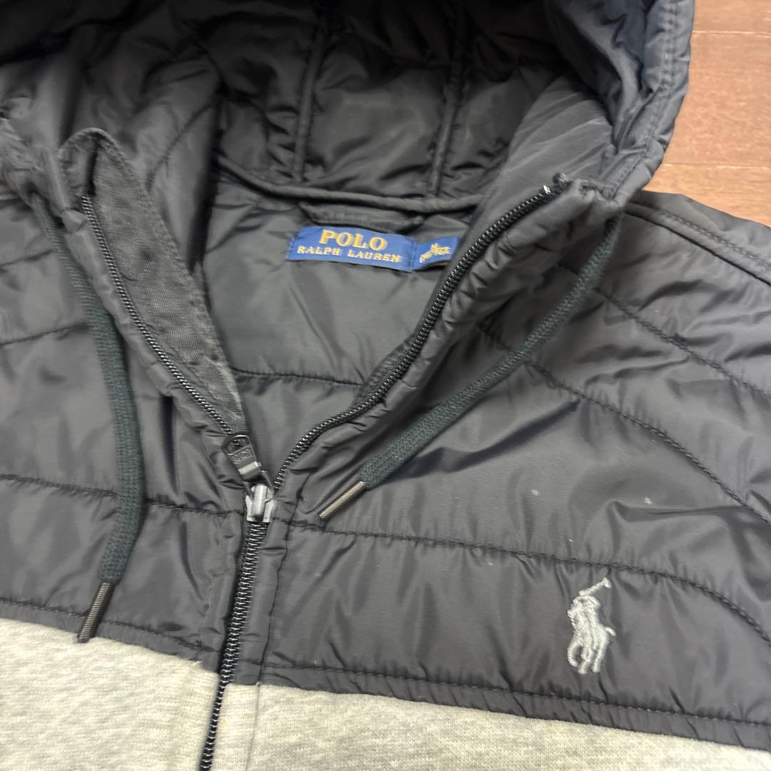 Polo Ralph Lauren フード付きベスト M グレー/ブラック - メルカリ