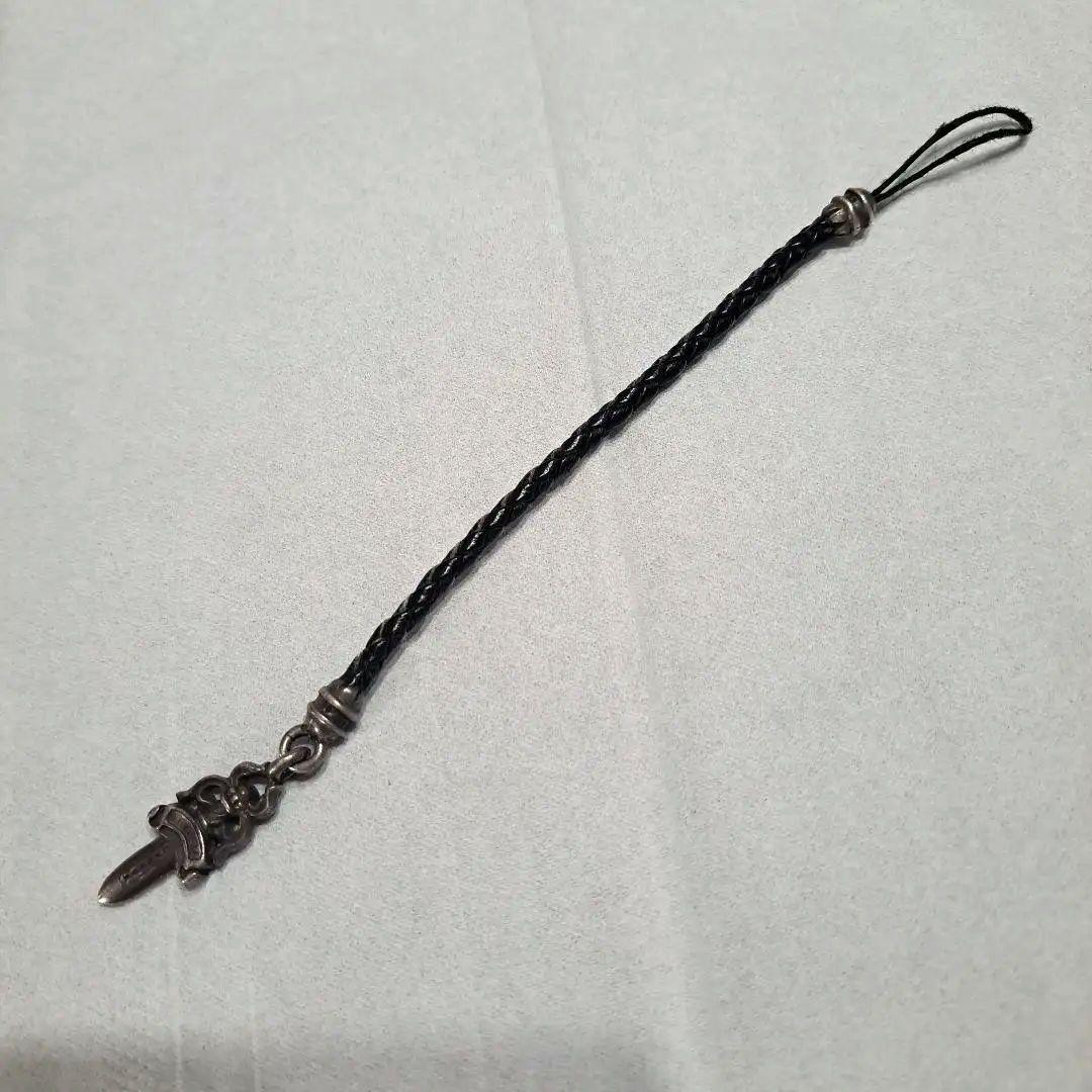 クロムハーツ　携帯ストラップ クロムハーツ 携帯 レザーストラップ with シルバー CHプラス / CHROME