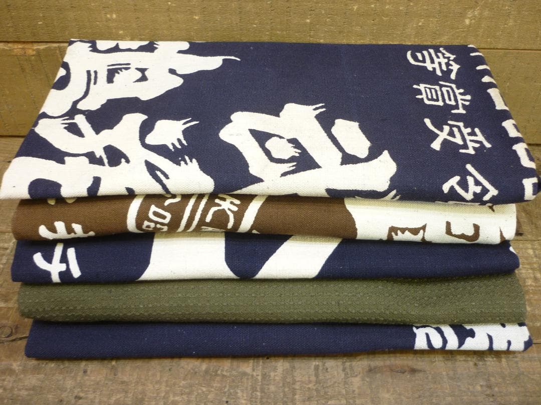 昭和レトロ 帆前掛け 前垂れ 4色6種6枚セット 厚手木綿織物
