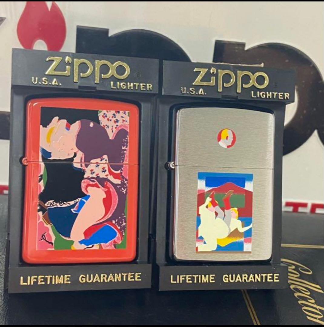 未使用 ZIPPO 1994年製 横尾忠則浮世絵春画シリーズうるし塗り4点