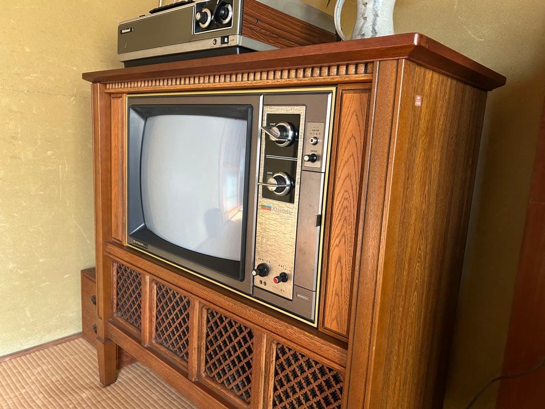 全国送料無料 日立 ブラウン管 テレビ 家具調 昭和レトロ 家電 当時物 液晶