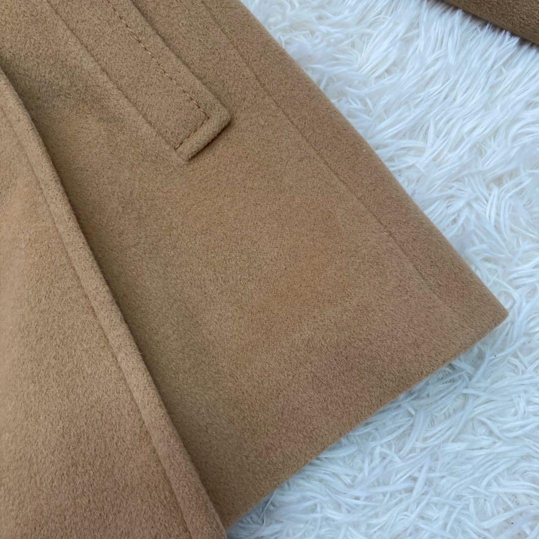 自由区 アンゴラコート キャメル 38 オフィス ダブルボタン キレイめの