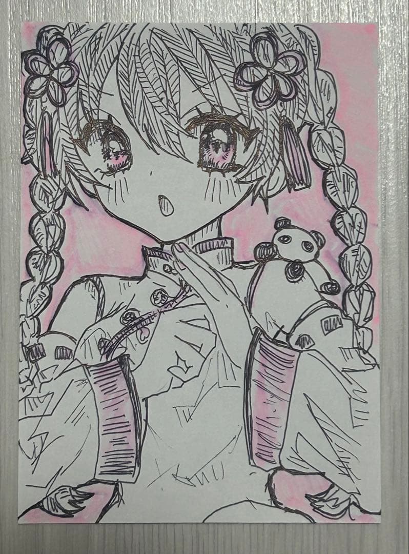 手描き イラスト アナログイラスト オリジナルイラスト 女の子