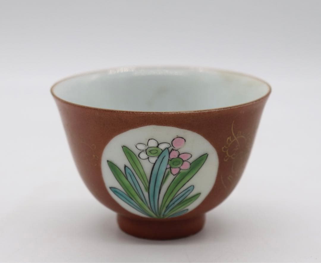 中国 紅釉金彩 粉彩湯呑み2点 茶器 送料込み0531 - メルカリ