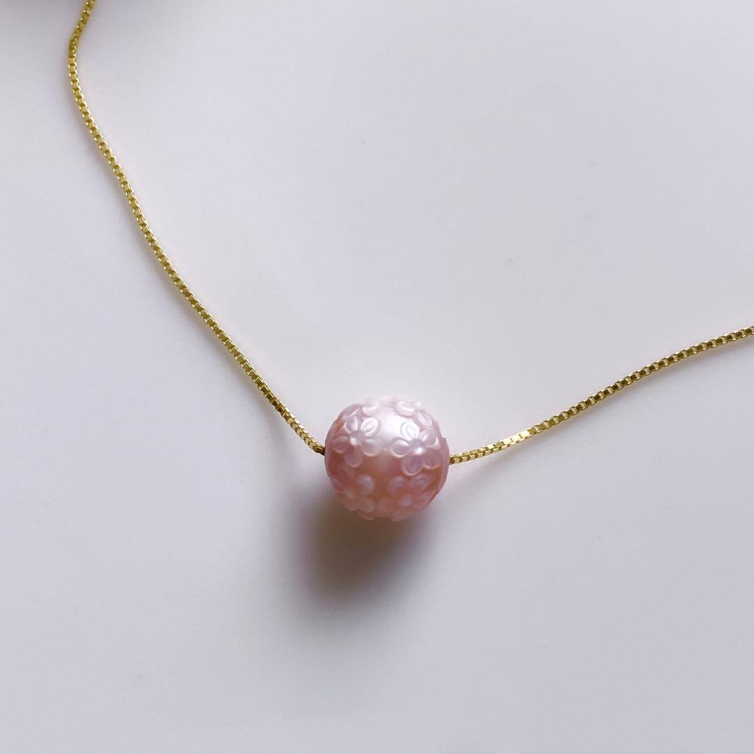 Kaya様専用◇希少✧フラワーカービング あこや真珠ネックレス✧ピンク