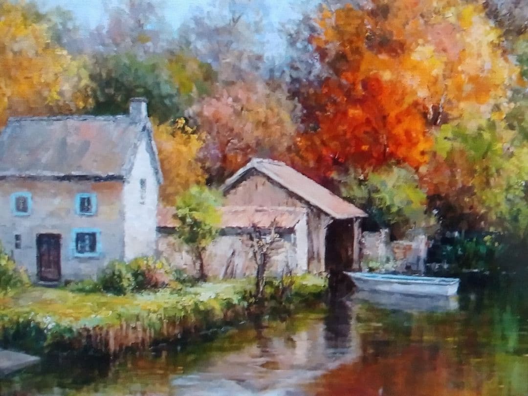 油絵「モントレゾールの秋」F100号 原画