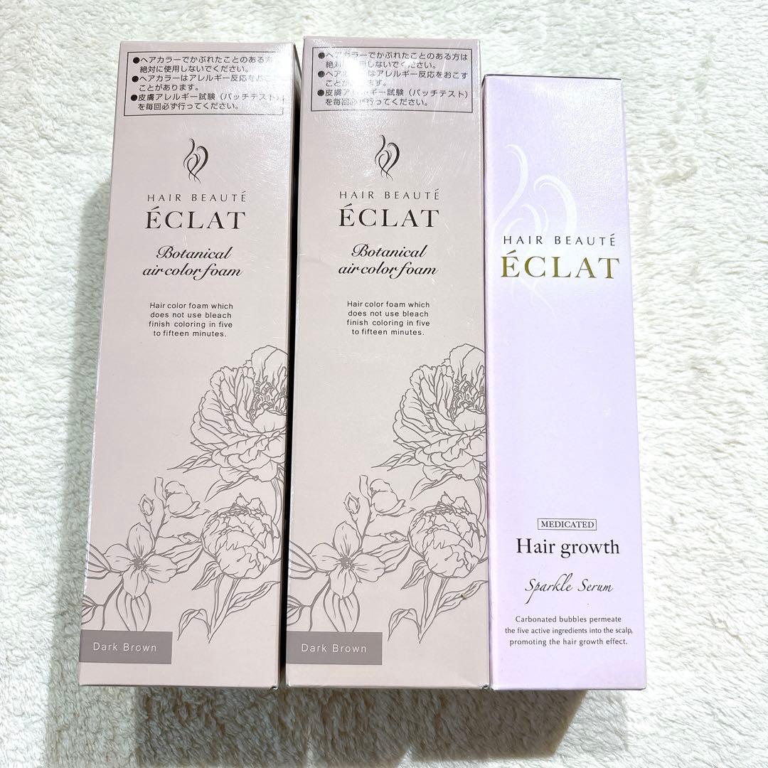 ヘアボーテエクラ　ボタニカルエアカラーフォーム ダークブラウン 2本　セラム ヘアボーテ エクラ ボタニカルエアカラーフォーム ダークブラウン