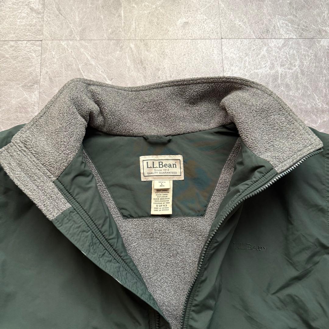 L.L.Bean ウォームアップジャケット　ナイロンフリース　ロゴ刺繍