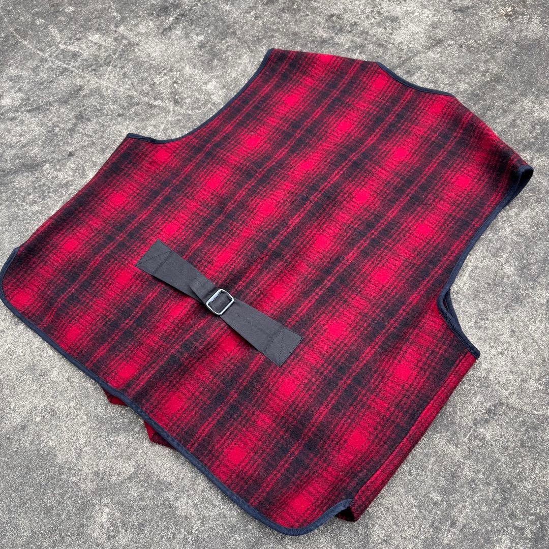 ウールリッチ 90´s ウールベスト シャドーチェック 赤 黒 XL 肉厚 極暖