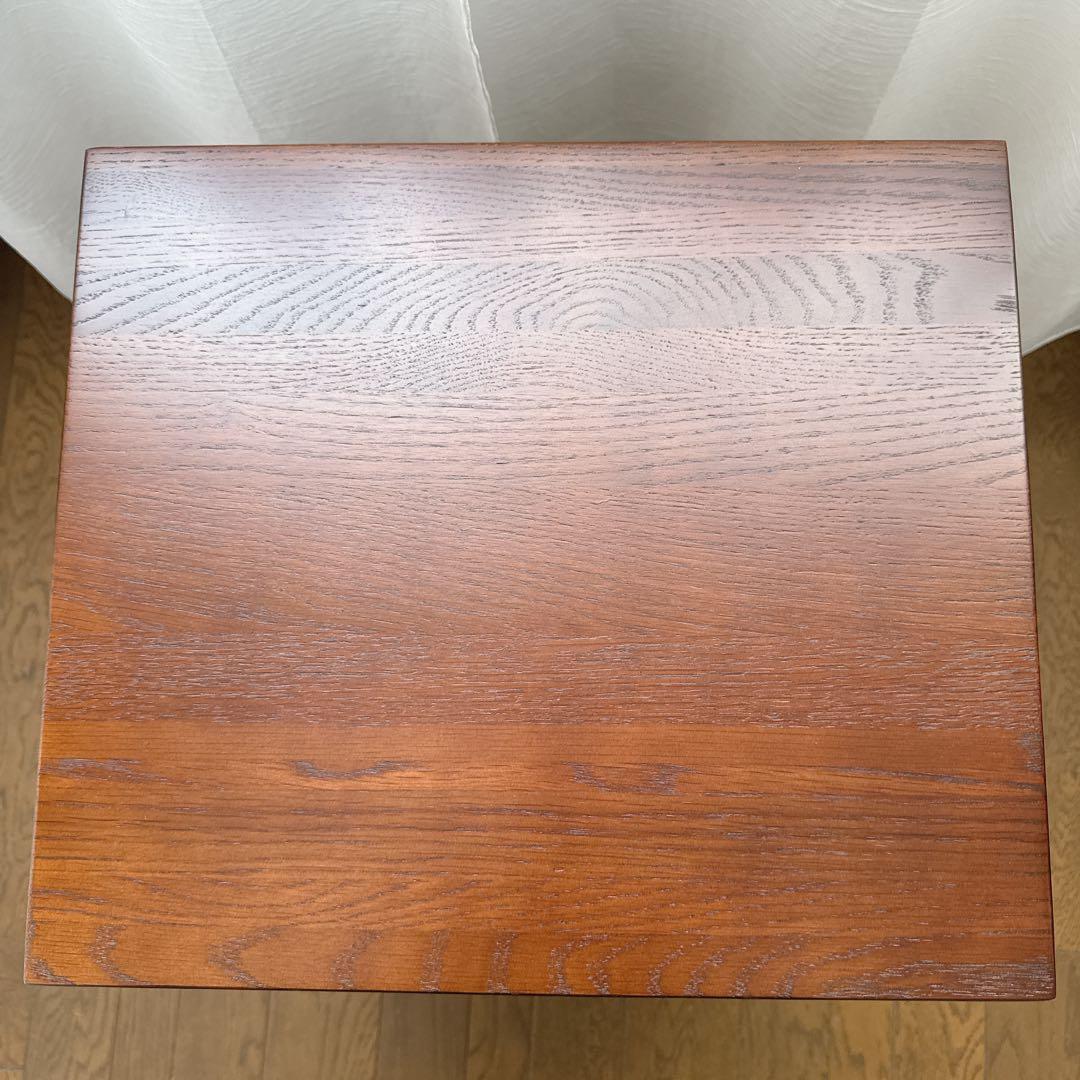 柴様 ② サイドテーブル ナイトテーブル 組み立て不用 オーク×ゴールド