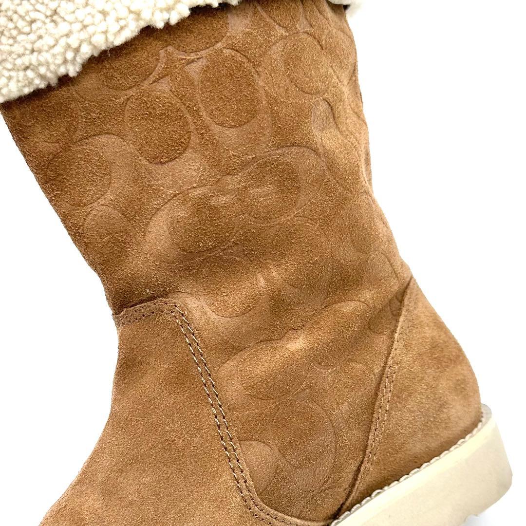 美品✨COACH KALLY シグネチャー ムートンブーツ スエード 25cm位