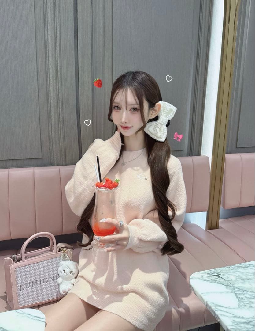 lumignon Tweed ribbon pullover ルミニョン Lumignon ルミニョン ツイード ニット トップス ライトブルー - メルカリ