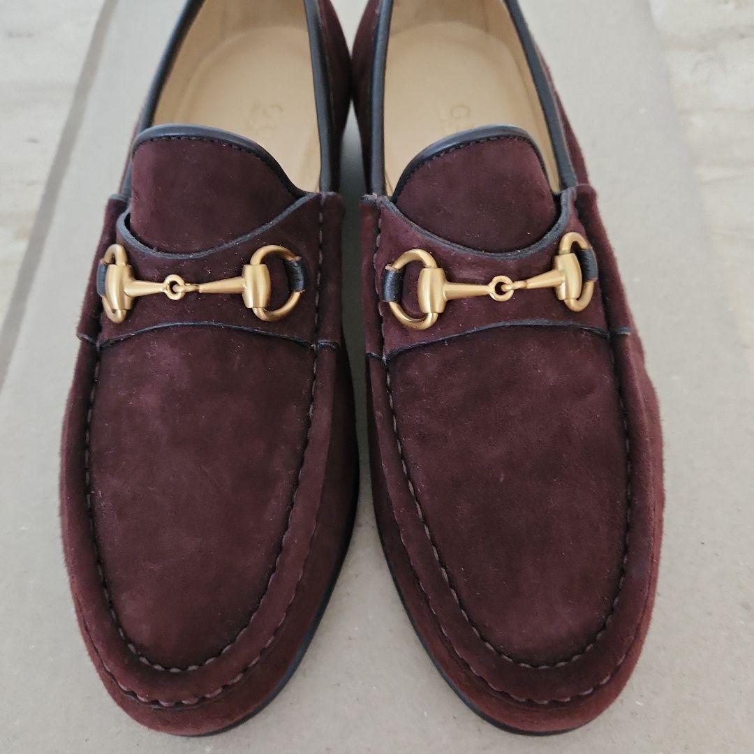 GUCCI グッチ スエード ホースビット ローファー シューズ ブラウン