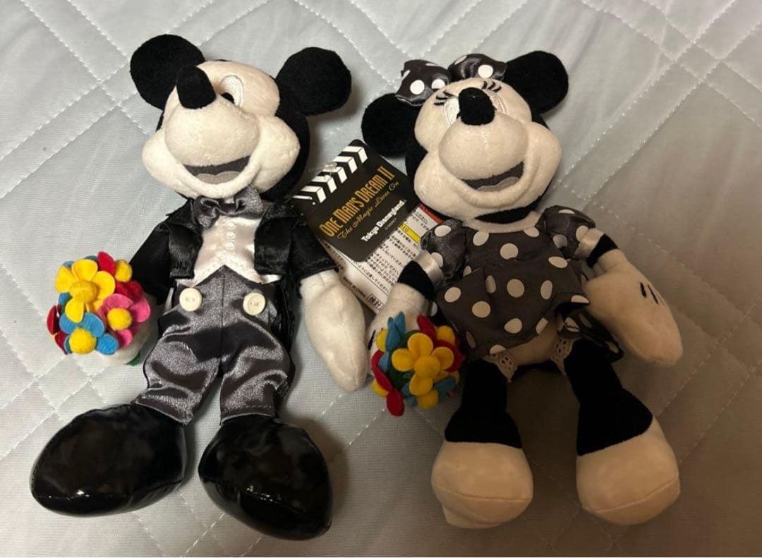 ディズニー ミッキー ミニー ぬいぐるみバッジ ハンドクラフト風！東京ディズニーランド ミッキー・ミニーぬいぐるみ