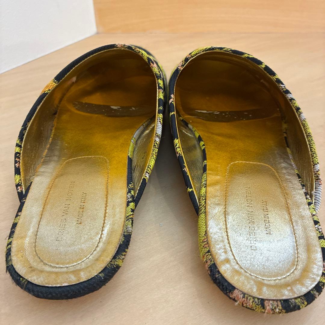 希少DRIES VAN NOTEN フラットシューズ ジャガード ミュール - メルカリ