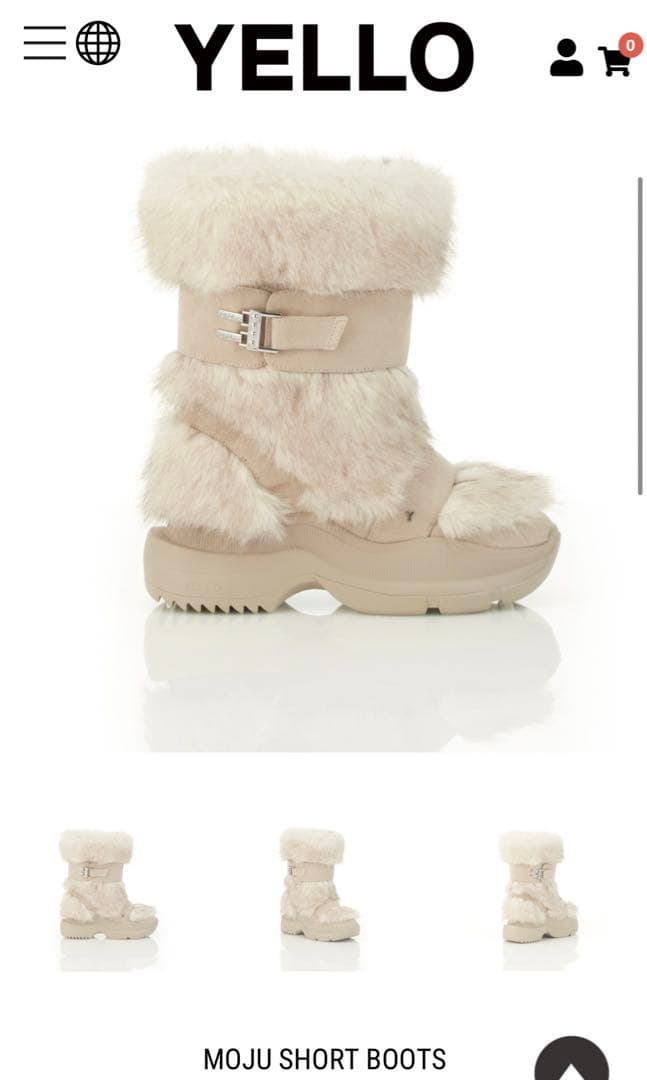 YELLO MOJU SHORT BOOTS(23.5cm)ファーブーツ - メルカリ
