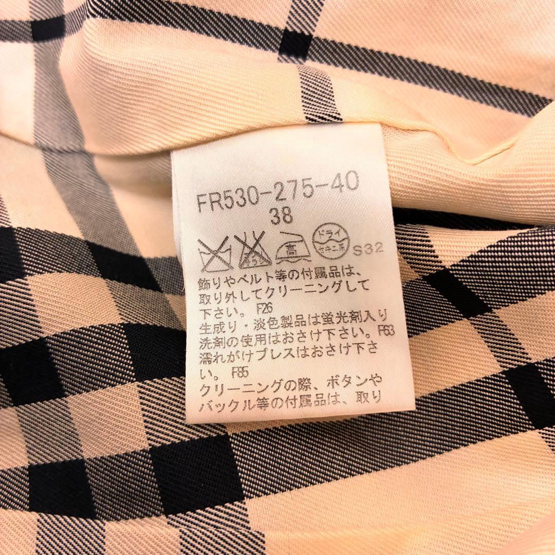 バーバリーブルーレーベル トレンチコート ノバチェック ベージュ 38 M