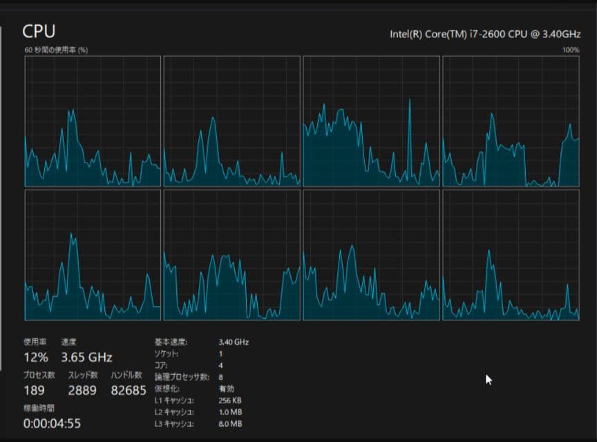 Windowsデスクトップ Core i7-2600 3.4GHz 16GB GTX 1060 6GB